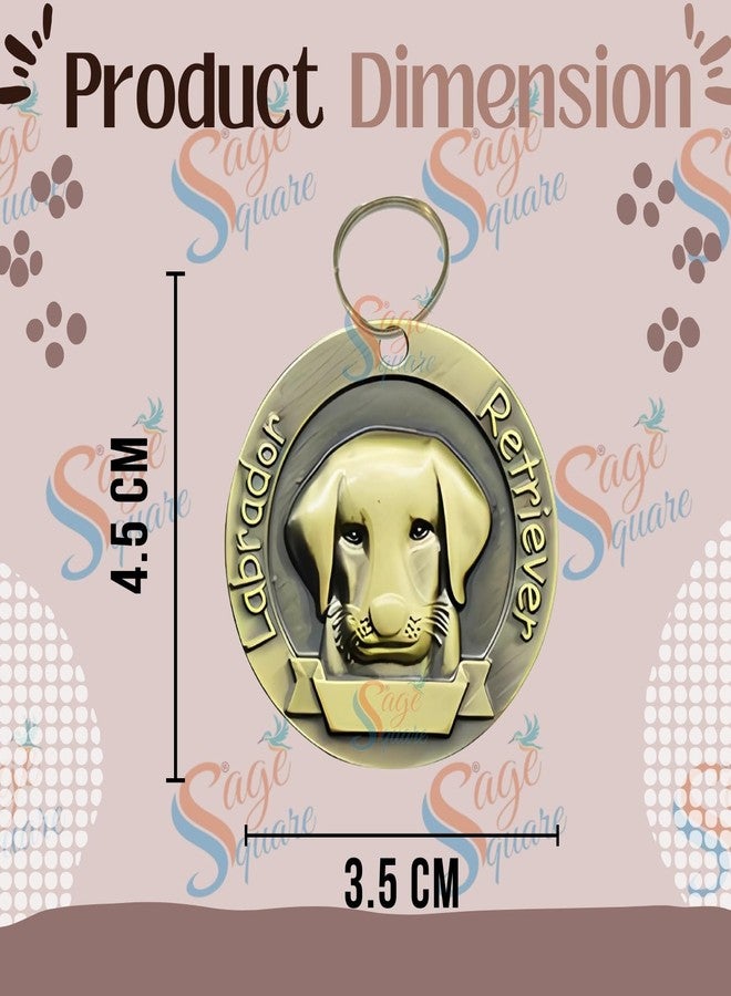 سايج سكوير قلادة تذكارية مربعة الشكل من البرونز بتصميم عتيق، تُستخدم كطوق تعريف للكلاب (لابرادور / جولدن ريتريفر) - Image 4